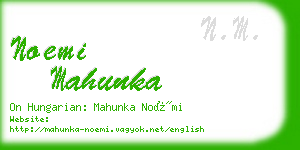 noemi mahunka business card